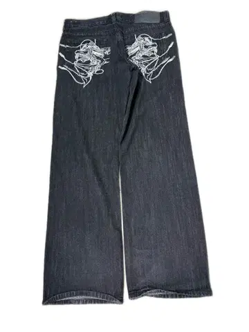 ROCAWEAR 블랙 배기 데님 w36