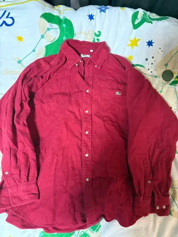 LACOSTE 긴팔 플란넬 셔츠 빨간색 사이즈 5