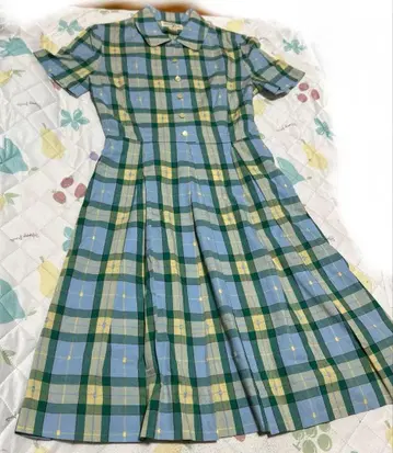 크랜터탄 하우스 요크랜드 체크 무늬 반팔 셔츠 원피스 9호 M