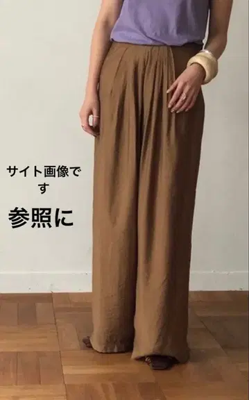 투데이풀 TODAYFUL 허리 턱 와이드 팬츠 38 카멜