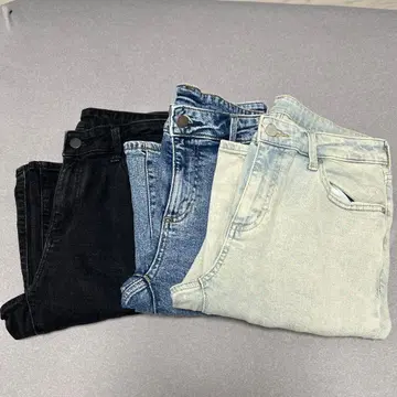 GU 지유 슬림 플레어 청바지 3세트 데님