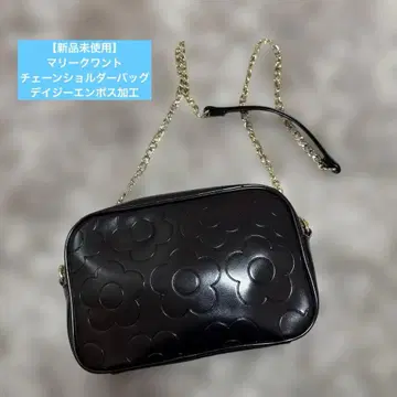 [미사용 새상품] 마리콴트 체인 숄더백 데이지 엠보싱 가공