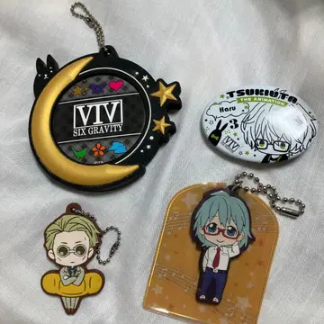 VIIV SIX GRAVITY 츠키우타 캔뱃지 키링 케이스 4점