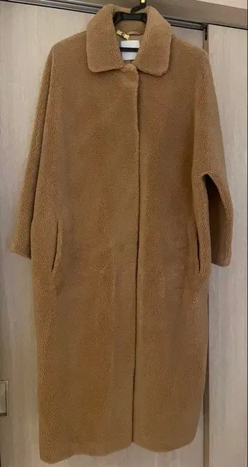 COITE 테디베어풍 롱 코트 카멜