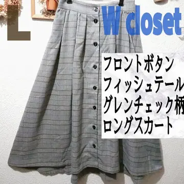 새상품급 W closet 피쉬테일 글렌체크 롱 스커트