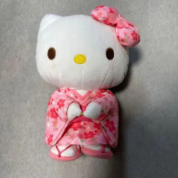 헬로키티 와자쿠 기모노 벚꽃 봉제 인형 핑크 기모노