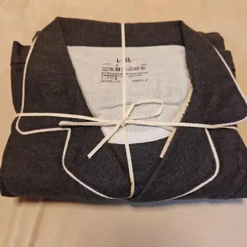 무인양품 옆 솔기 없는 플란넬 긴팔 파자마 L-XL 차콜 그레이