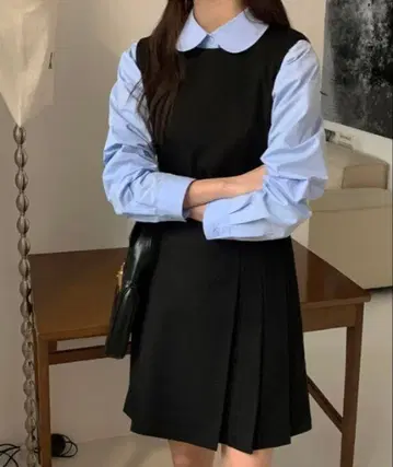 플리츠 절개 미니 원피스 LAC-VERT 원피스 블랙 블랙