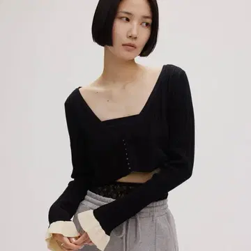 Ameri MEDI PURIPURI SHORT KNIT CARDIGAN