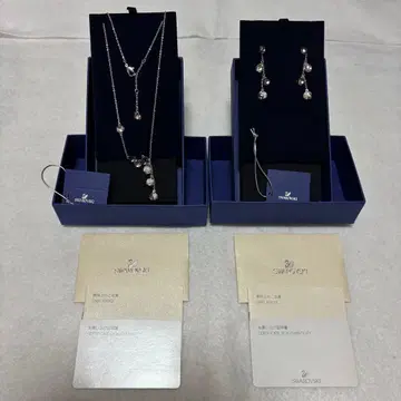 Swarovski 목걸이 귀걸이 2종 세트