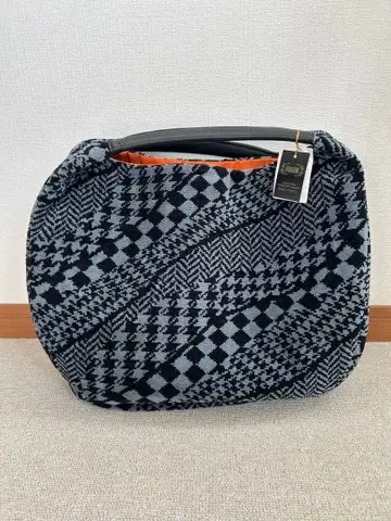 FEILER 페이러 하운드투스 패턴 토트백 핸드백 그레이