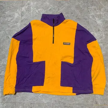 W.W.G 하프 지퍼 트레이닝복 오버 사이즈 오렌지/퍼플 g23