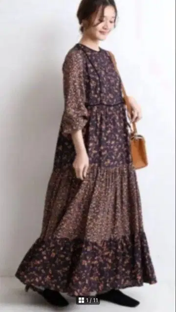 슬로브 이에나 멀티 패턴 플라워 원피스 원피스 꽃무늬 원피스