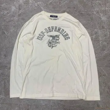 y2k 00's 아이보리 롱 슬리브 티셔츠 L g23