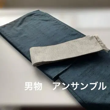 남성용 히게츠무기 앙상블 기모노 겉옷 미사용