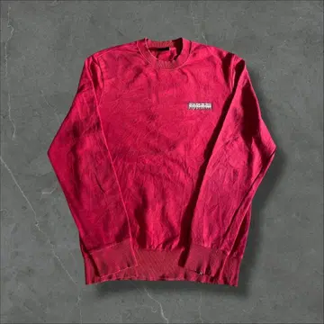 NAPAPIJRI 맨투맨 코튼 원포인트 로고 빨간색