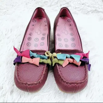 에스타시온 가죽 시보 가죽 리본 슬립온 펌프스 22.5cm