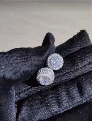 ICE 지르코니아 귀걸이 B계 스트릿 다이아몬드 실버 HIPHOP