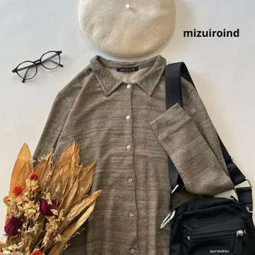 b1872* 미즈이로 인드 울 블렌드 니트 셔츠
