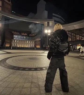 goar arcive STRAPPED BAGGY OIL PANTS L