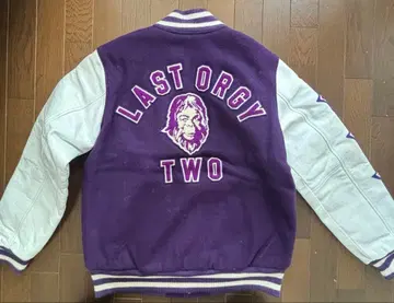 LAST ORGY TWO 바시티 자켓 보라색