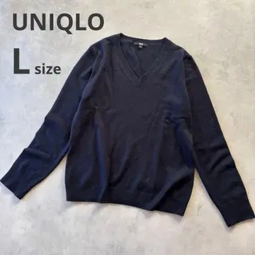 유니클로 캐시미어 100% V넥 니트 네이비 L