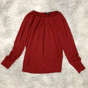 로트레아몽 여성용 긴팔 니트 M 와인 레드 얇은 소재 리브 소매