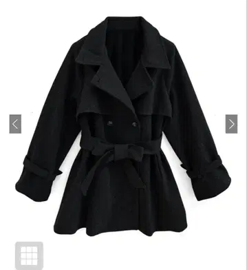 옷깃 2Way 리본 벨트 포함 페이크 울 트렌치코트 kz568