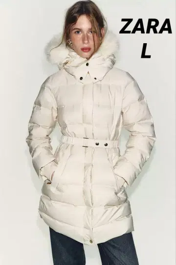 ZARA 발수 가공 윈드 브레이커 후드 부착 다운 자켓 L