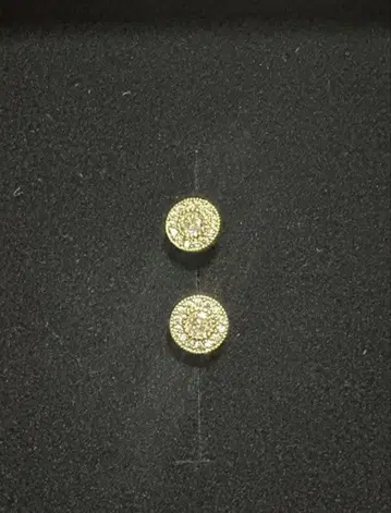 [ 미사용 ] 아이스 지르코니아 골드 귀걸이 B계 스트릿 HIPHOP