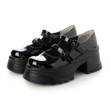 통굽 스트랩 신발 ( 블랙 에나멜 ) yosuke 요스케