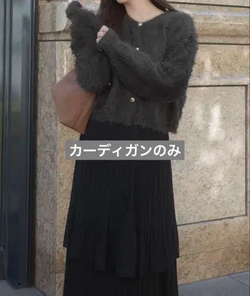 CENEA / 세네아 골드 버튼 샤기 니트 가디건