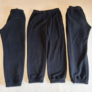 블랙 플리스 이지 팬츠