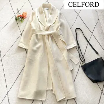 [ 새상품급 ] 셀포드 울 리버 코트 롱 코트 벨트 리본