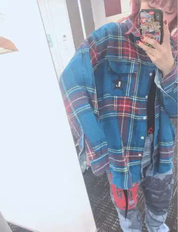 LiSA 굿즈 리버서블 체크 셔츠