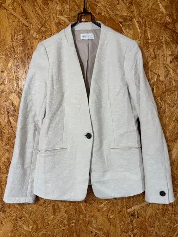 새상품급 PLST 노카라 자켓 아이보리 XS 두꺼운 원단