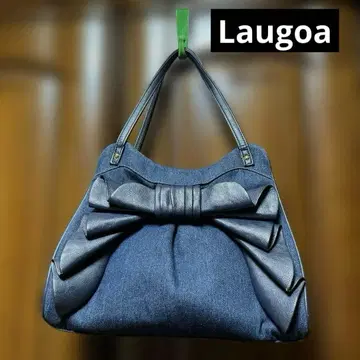 Laugoa 리본 데님 백