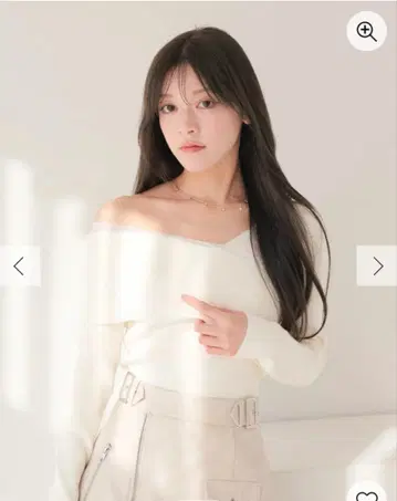 립 서비스 시어 라인 아지메 숄더 니트