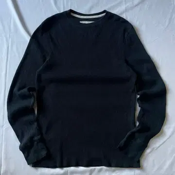 00s 써멀 롱티 와플 원단 블랙 컬러 그런지 Y2K 구제 의류