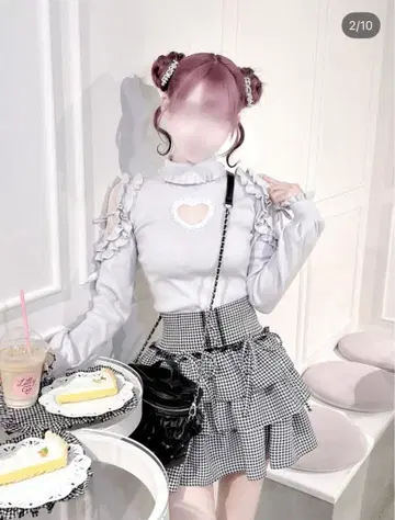 허니뮤우 하트컷 터틀 니트