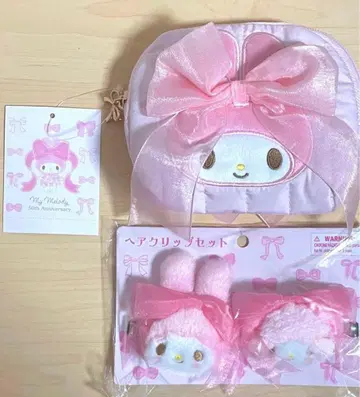 마이멜로디 50주년 한정판 리본 공주 티슈 파우치 헤어 클립 세트