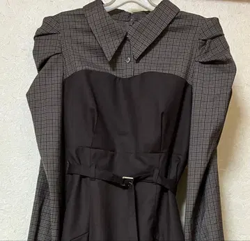 다즐린 긴팔 레이어드 셔츠 미니 원피스