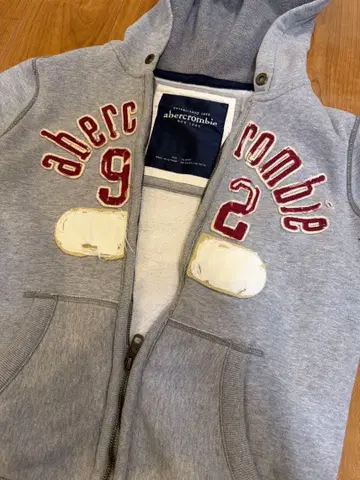 abercrombie 그레이 후드티 후드 부착