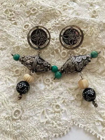 레어 빈티지 에스닉 드롭 귀걸이