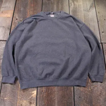 구제 의류 길단 무지 맨투맨 맨투맨 차콜 그레이 페이드 XL