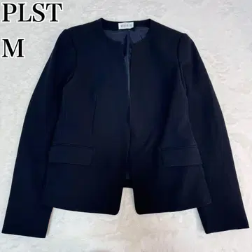 새상품급 플라스테 워셔블 웜 리저브 노카라 자켓 다크 네이비 M