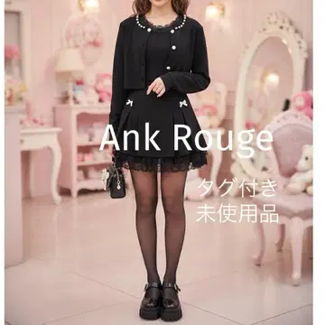 미사용품 Ank Rouge 앙크루즈 카라 펄 숏 가디건