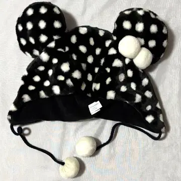 팬캡 미니 마우스 도트 블랙