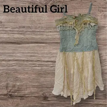 한 점뿐인 Beautiful Girl 슬리브리스 원피스 비즈 장식 10호