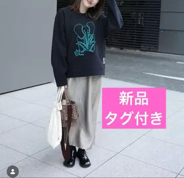 새상품! CABaN 울 코튼 더블 페이스 자수 풀오버